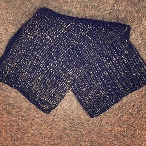 Black knit scarf with gold specs
